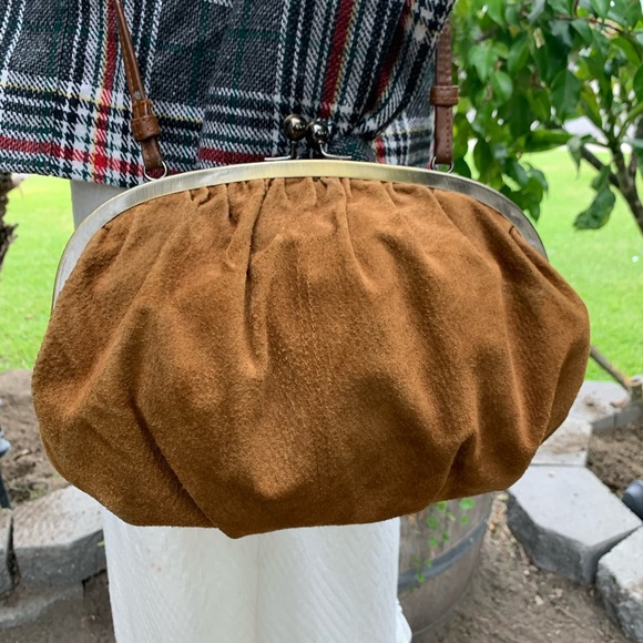 ✨🧡 Super Vintage Tan Suede Clutch Bag 🧡✨ - Picture 3 of 8